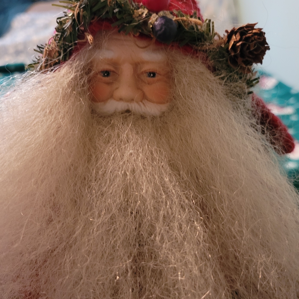 Red Santa Figurine with White Beard
